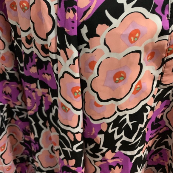 MELLODAY Black Oversized Dress with Pink and Purple Floral Print (XLG) - Picture 5 of 6